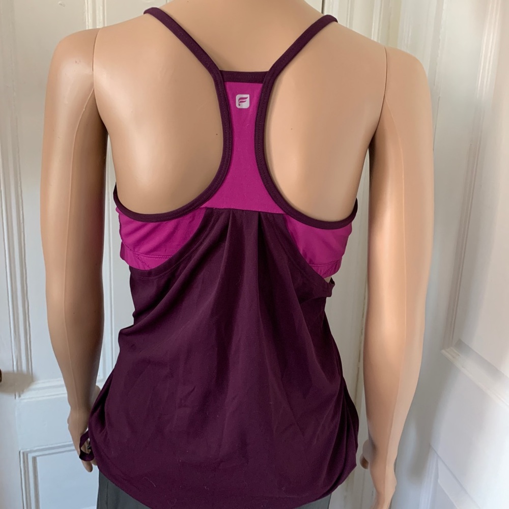 Fabletics Built-In Bra Maroon/Purple Swing Tank M